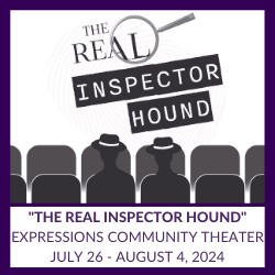 The Real Inspector Hound logo with magnifying glass