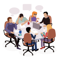 People having a meeting